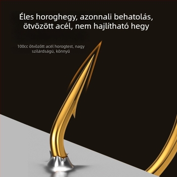 Kézzel kötött arany színű dupla horoggal ellátott horgászzsinór versenyzéshez