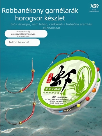 Kész garnélarák horgászati készlet anti-oxigén buborékkal és dupla horoggal garnélarák golyócsalihoz