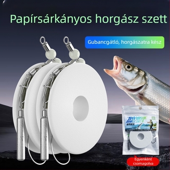 Kite horgászati rig csalival, fordított horoggal, háromágú nyolcas alakú gyűrűvel, ólommentes