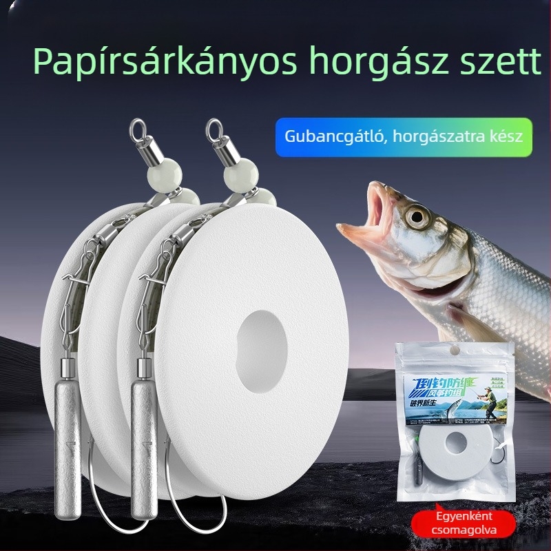 Kite horgászati rig csalival, fordított horoggal, háromágú nyolcas alakú gyűrűvel, ólommentes