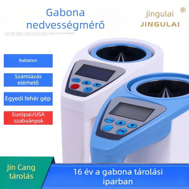 Gabona nedvességmérő LDS-1G, mérési tartomány 3-35%, pontosság ≤0,5%, energiaellátás: 4 AA elemek vagy külső 9V DC tápegység, cél: gabona és takarmány nedvességtartalmának meghatározása