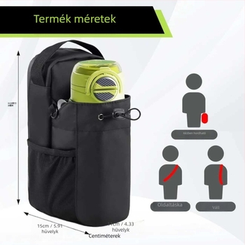 Poliéester sporttáska, lélegző, száraz-nedves elválasztással, uniszex crossbody kerékpározáshoz