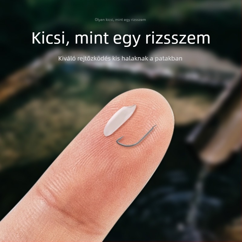 Félhold alakú egyhúros horog folyó menti horgászathoz – éles, kis halakhoz és mikrohorgászathoz