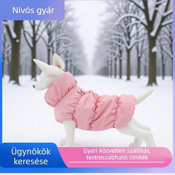 Pamutból készült mellény kutyáknak és macskáknak, téli ruházat meleg záródással