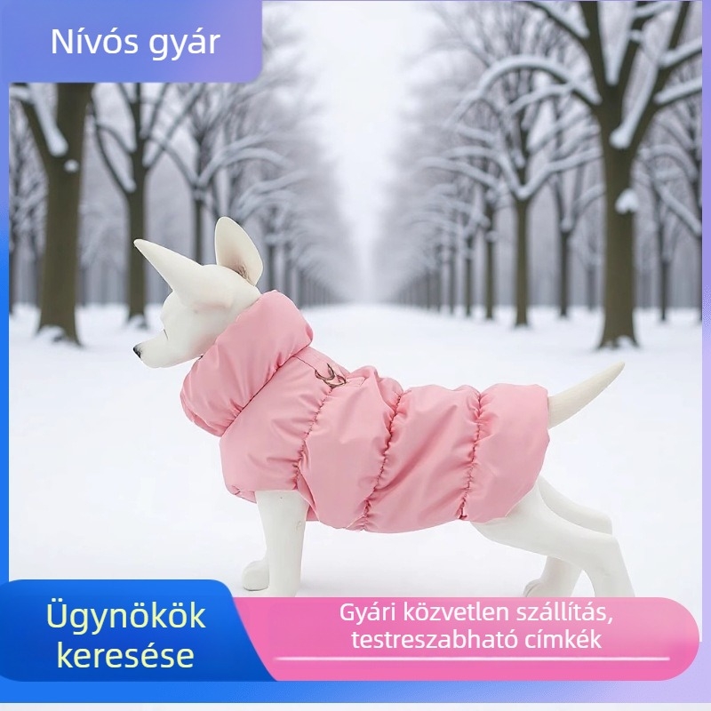 Pamutból készült mellény kutyáknak és macskáknak, téli ruházat meleg záródással