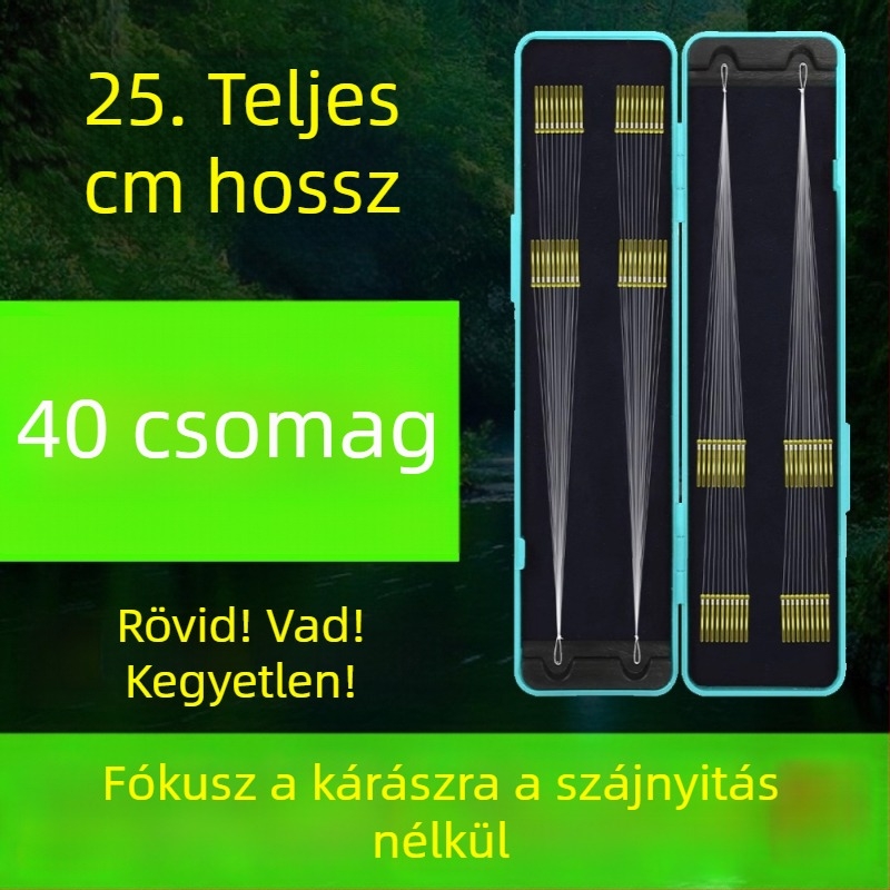 40 darabos dobozos arany színű horogok kettős horoggal – készlet vadvízi horgászathoz