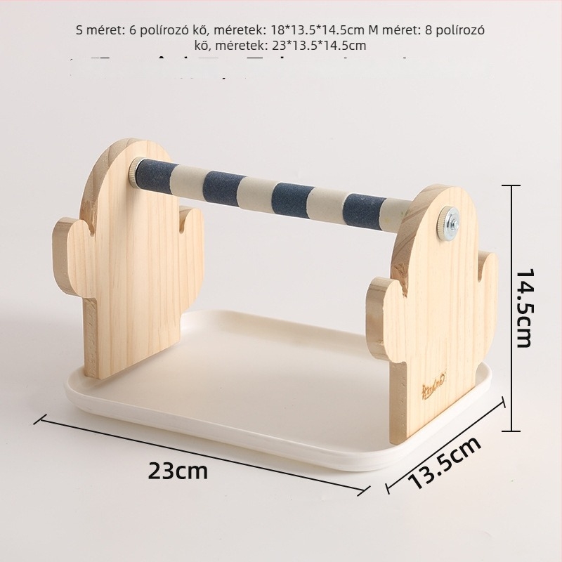 Fenyőből készült papagájállvány – asztali, kis- és közepes papagájok számára, könnyen tisztítható tálca