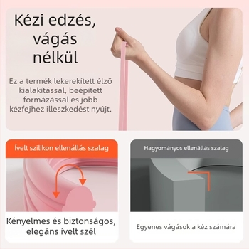 Szilikonból készült ellenállás-szalag erőnléti edzéshez — otthoni edzés és jóga; célzott területek: fenék, lábak és hát; anyag: szilikon