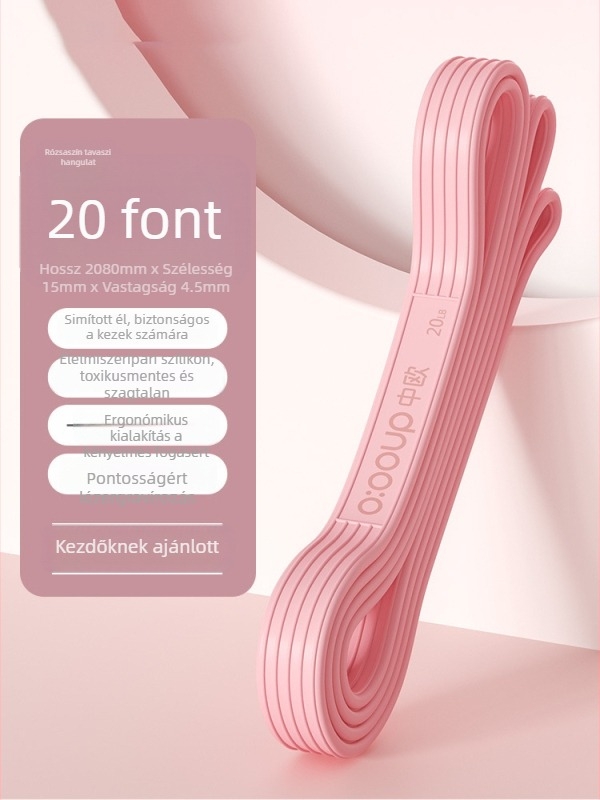 Szilikonból készült ellenállás-szalag erőnléti edzéshez — otthoni edzés és jóga; célzott területek: fenék, lábak és hát; anyag: szilikon