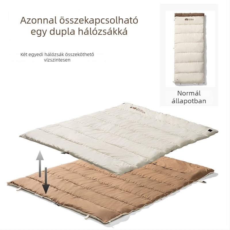 Felnőtt hálózsák, boríték stílusú, gyapot töltet, mosott pamut anyag