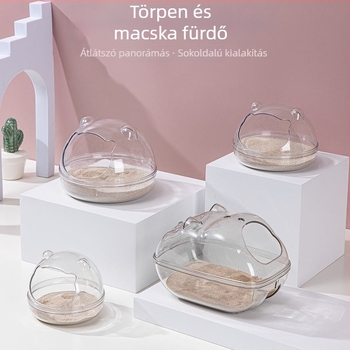 Hörcsög fürdőszobai kiegészítő – Átlátszó panorámás fürdőedény, műanyag (Márka: Chengxi; Kategória: Pet food utensils)