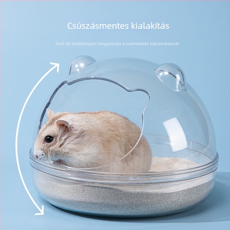 Hörcsög fürdőszobai kiegészítő – Átlátszó panorámás fürdőedény, műanyag (Márka: Chengxi; Kategória: Pet food utensils)