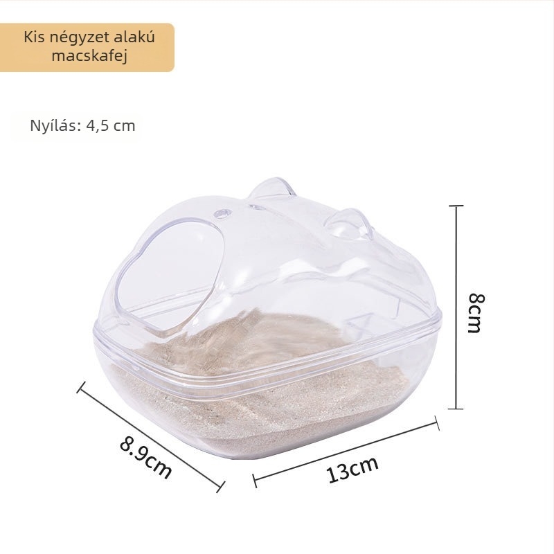Hörcsög fürdőszobai kiegészítő – Átlátszó panorámás fürdőedény, műanyag (Márka: Chengxi; Kategória: Pet food utensils)