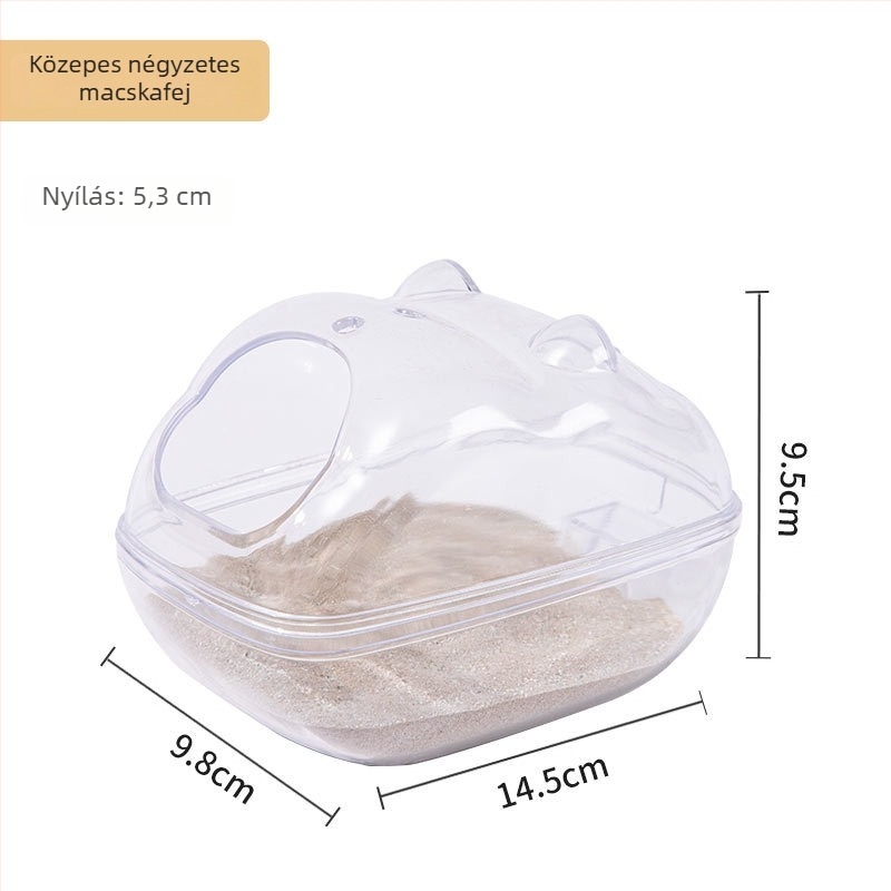 Hörcsög fürdőszobai kiegészítő – Átlátszó panorámás fürdőedény, műanyag (Márka: Chengxi; Kategória: Pet food utensils)