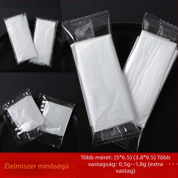 Egyszer használatos PE kesztyűk, 0,05–0,1 mm vastagság, élelmiszer-minőség, 2 db csomagolásonként, testreszabható logó
