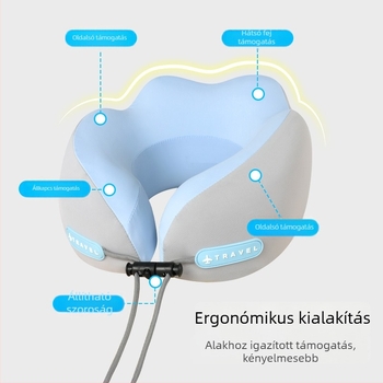 mainyer U-alakú utazó párna memóriahab töltettel, Ice Silk huzat, modern minimalist stílus, felnőtteknek