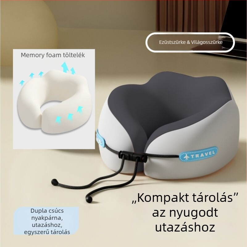 mainyer U-alakú utazó párna memóriahab töltettel, Ice Silk huzat, modern minimalist stílus, felnőtteknek