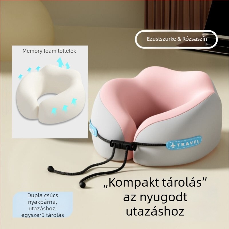 mainyer U-alakú utazó párna memóriahab töltettel, Ice Silk huzat, modern minimalist stílus, felnőtteknek