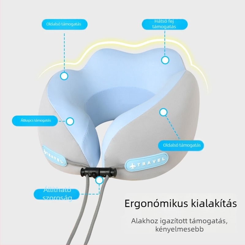 mainyer U-alakú utazó párna memóriahab töltettel, Ice Silk huzat, modern minimalist stílus, felnőtteknek