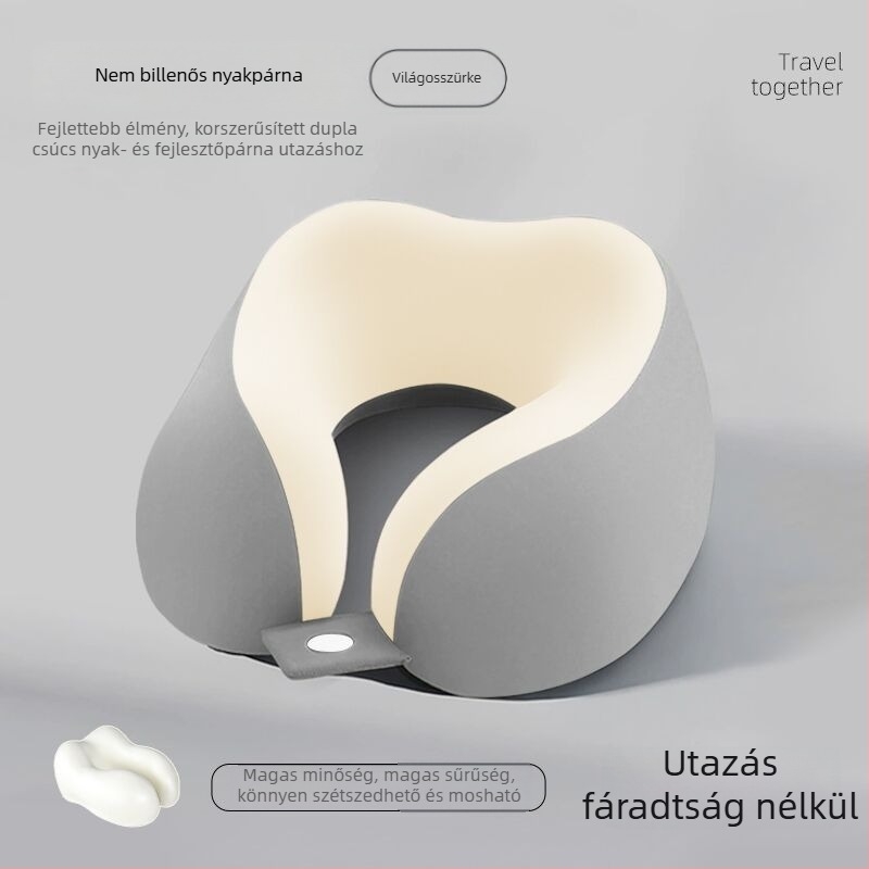 mainyer U-alakú utazó párna memóriahab töltettel, Ice Silk huzat, modern minimalist stílus, felnőtteknek
