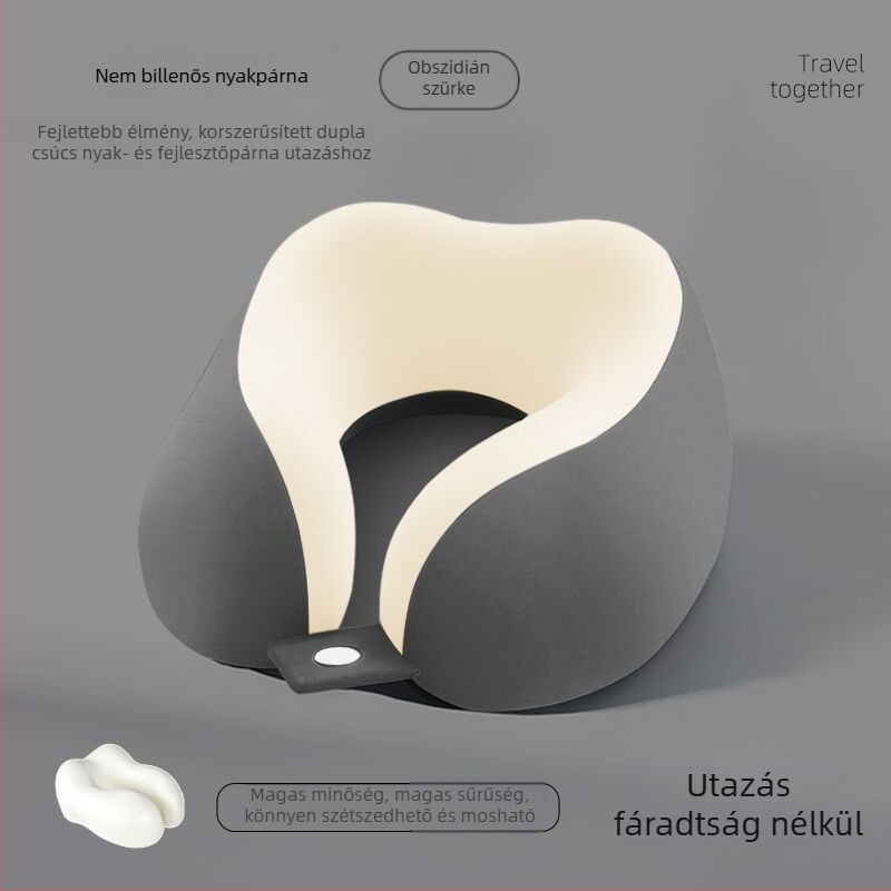 mainyer U-alakú utazó párna memóriahab töltettel, Ice Silk huzat, modern minimalist stílus, felnőtteknek