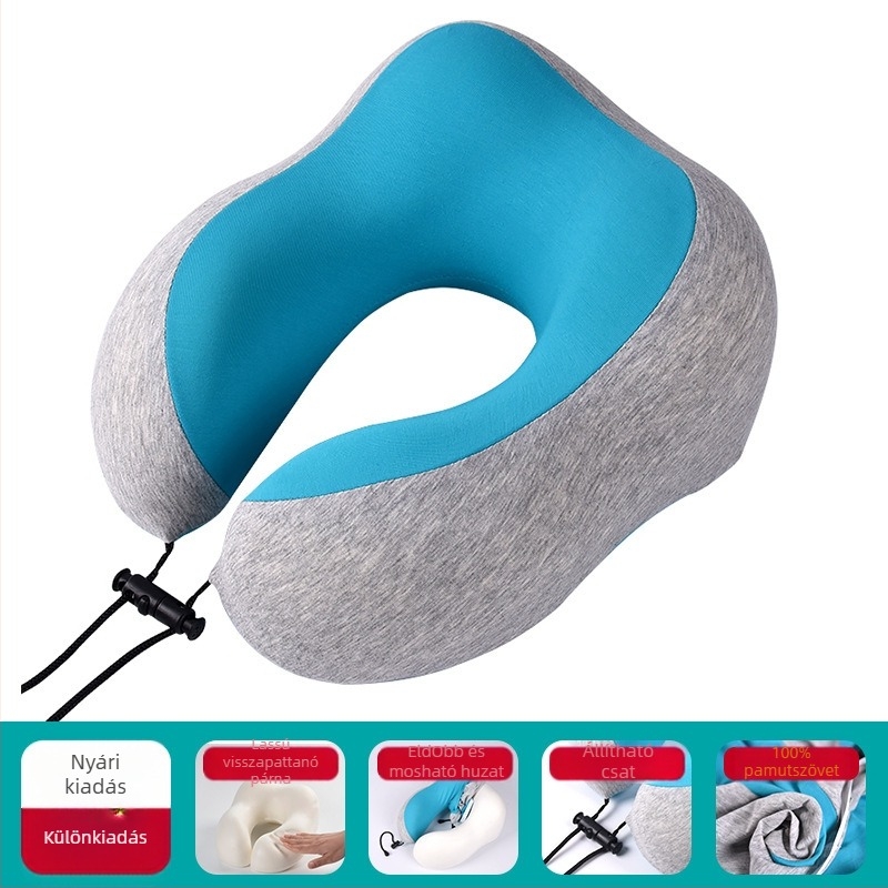 mainyer U-alakú utazó párna memóriahab töltettel, Ice Silk huzat, modern minimalist stílus, felnőtteknek