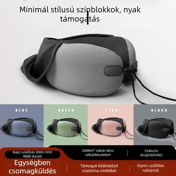 Wabin Pipe Utazó nyakpárna – U-alakú memóriahab, poliészter huzat, felnőtteknek