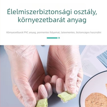 Egyszer használatos PVC kesztyűk, élelmiszer-minőségű, vízálló és olajálló, mosogatáshoz és cateringhez