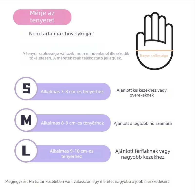 Természetes gumi latex kesztyűk, ultra vékonyak, egyszer használatosak, élelmiszerbiztonsági osztályúak, konyhai takarításhoz