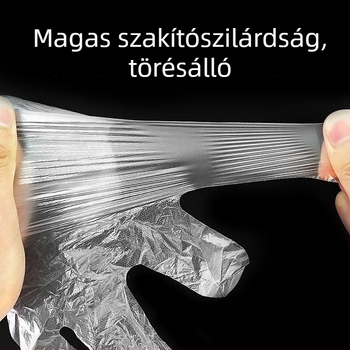 Boxolt egyszer használatos kesztyűk, élelmiszer-minőségű polietilén, vastagított, konyha és catering számára (12 hónapos eltarthatóság; egyszínű minta; logónyomás elérhető)