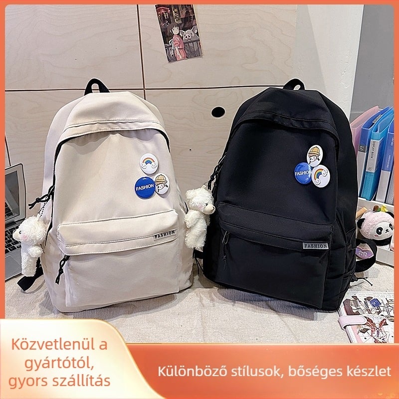 Uniszex hátizsák nagy kapacitású utazásokhoz, városi minimalistikus stílusú iskolai táska laptopzsebbel