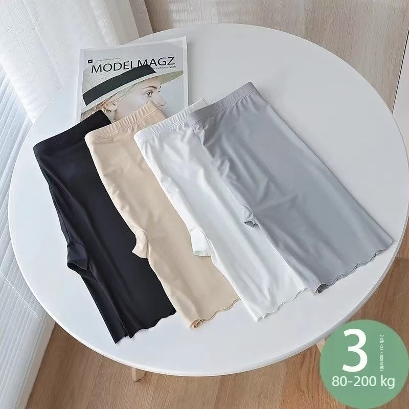 Plusz méretű női capri leggings jégselyem anyagból, magas derékkal, vékony, lélegző, átlátszatlan, mikro-elasztikus