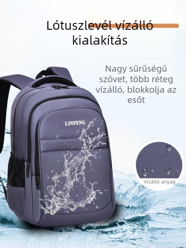 Laptop hátizsák, Oxford anyagból, uniszex, légáteresztő és vízálló, ultrakönnyű, görbült vállpánt