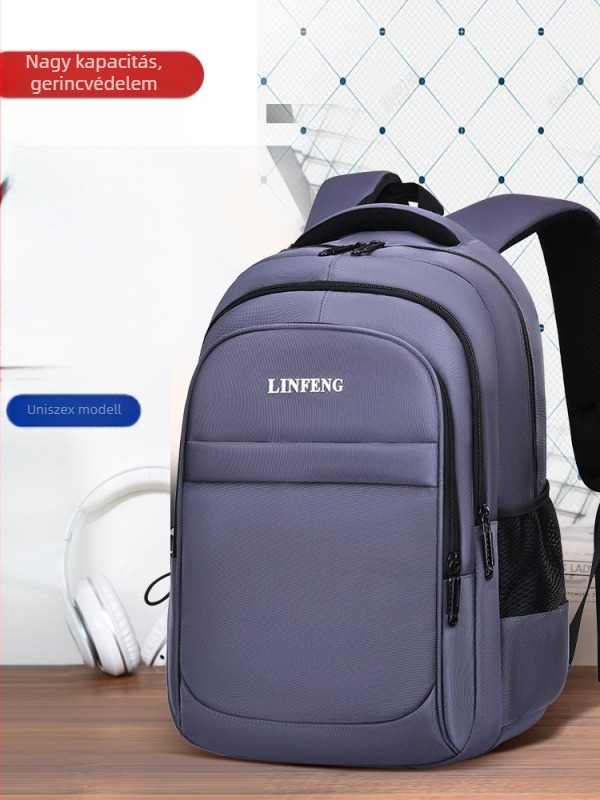 Laptop hátizsák, Oxford anyagból, uniszex, légáteresztő és vízálló, ultrakönnyű, görbült vállpánt
