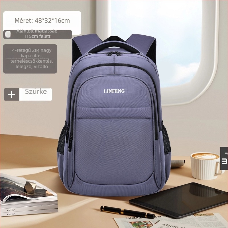 Laptop hátizsák, Oxford anyagból, uniszex, légáteresztő és vízálló, ultrakönnyű, görbült vállpánt
