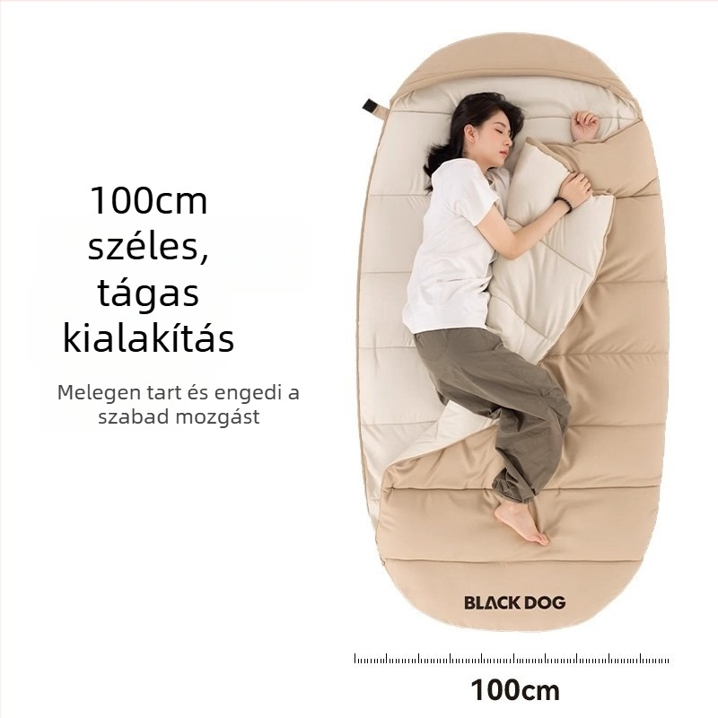 Felnőtt használatra készült, boríték típusú hálózsák, kempingezéshez, utazásokhoz és irodai szünetekhez, hordozható