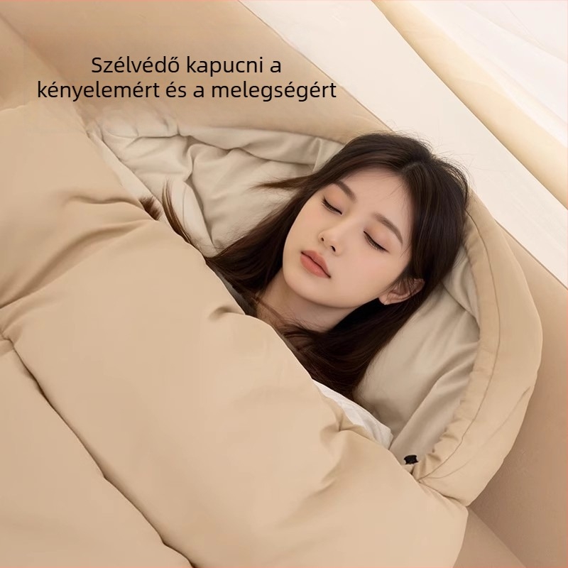 Felnőtt használatra készült, boríték típusú hálózsák, kempingezéshez, utazásokhoz és irodai szünetekhez, hordozható