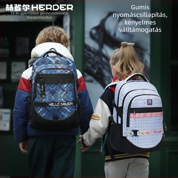 Herden Gimnáziumi hátizsák – ultra könnyű, nagy kapacitású, bővíthető, terheléscsökkentő, görbült vállpántok