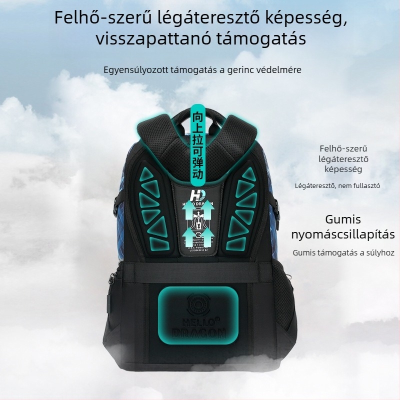 Herden Gimnáziumi hátizsák – ultra könnyű, nagy kapacitású, bővíthető, terheléscsökkentő, görbült vállpántok