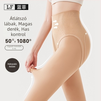 Petite méret, 140 cm magasságú, magas derekú hasformázó harisnya, testszínű, 185 cm hosszú