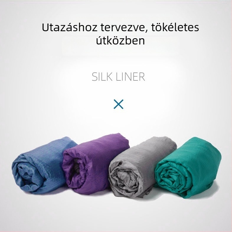 Személyre szabott selyem hálózsák fejpárnával, kényelmes és tiszta, tartós kempingezéshez és szállodai használatra