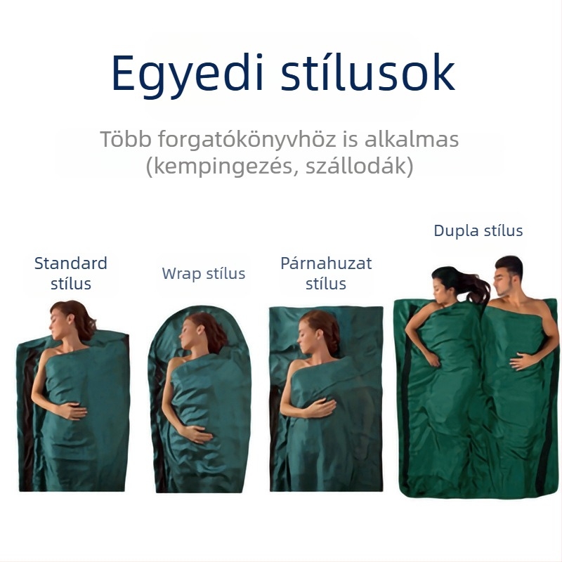 Személyre szabott selyem hálózsák fejpárnával, kényelmes és tiszta, tartós kempingezéshez és szállodai használatra