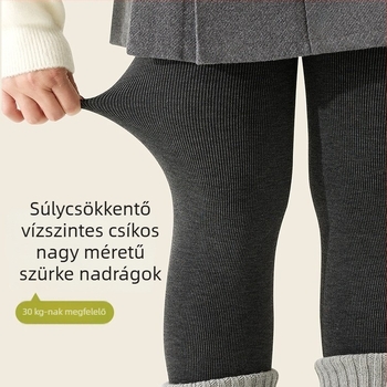 Plusz méretű függőleges csíkos harisnyanadrág, pamut, vastag, légáteresztő, formázó