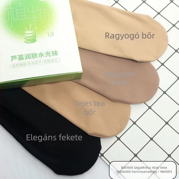 Nylon harisnya nedves hatású, formázó hatás, egyszínű, közepes vastagság, megerősített ágyék