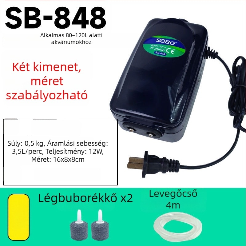 Akvarisztikai oxigénpumpa — Ultra-halk aerátor, Magas teljesítményű oxigénellátás, Kompakt otthoni használatra