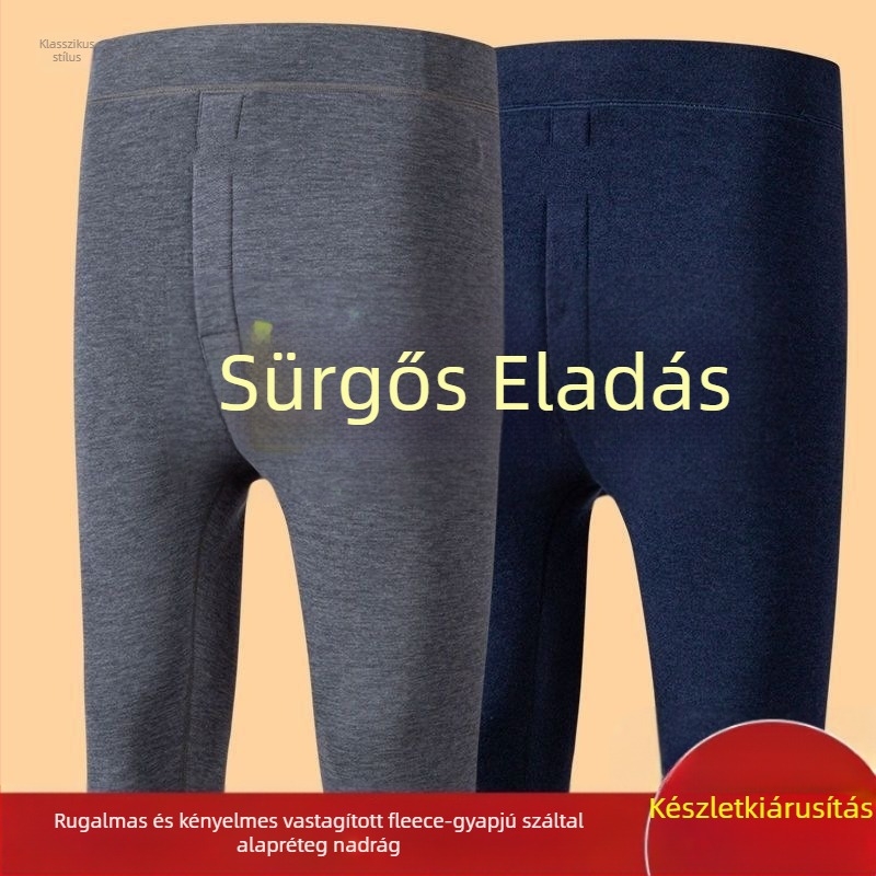 Férfi melegítő leggings fleece béléssel, háromrétegű, acril rostos anyag, extrán vastag 501–600 g/m², velúr belső
