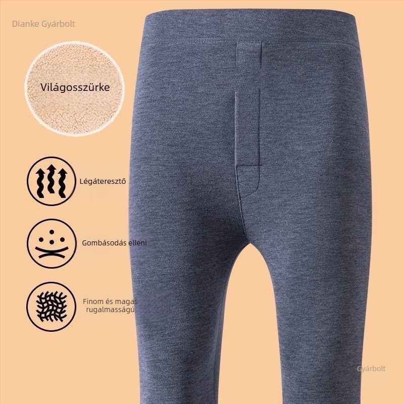 Férfi melegítő leggings fleece béléssel, háromrétegű, acril rostos anyag, extrán vastag 501–600 g/m², velúr belső
