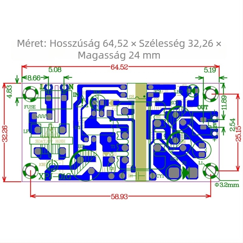 Bare-board kapcsolóáramforrás modul – Little cobbler, dugóba illesztés vagy forrasztás, tömeg 29 g