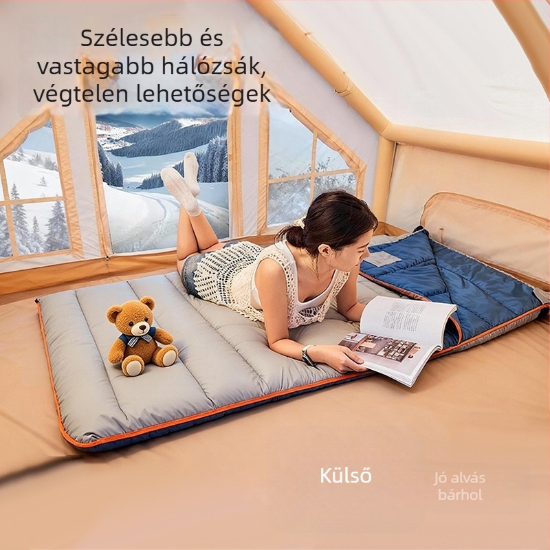 Envelope-stílusú alvózsák kempingezéshez – ultra-könnyű, meleg, hordozható felnőtteknek; 720 g, töltet 100 g/m2, bélés 210 poliészter, vízálló poliészter anyag 290