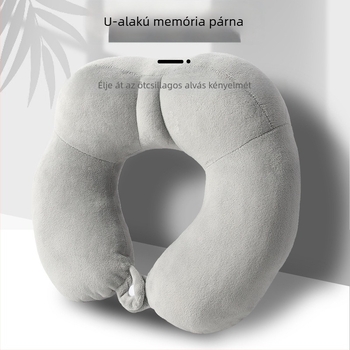 Baimei U-alakú utazó párna felnőtteknek – poliuretán töltet, Crystal Velvet mag, 100% flanel borító, modern minimalista stílus